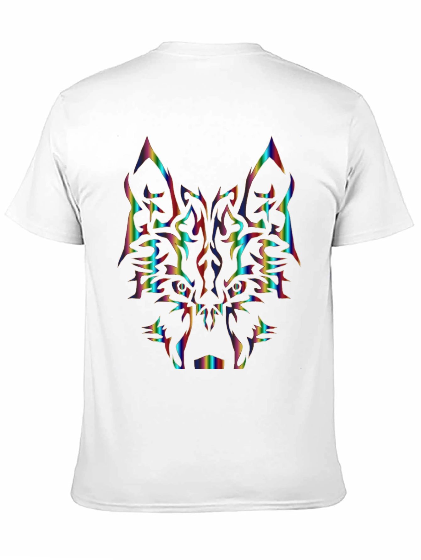 Rainbow Wolf Graphic Black T-Shirt