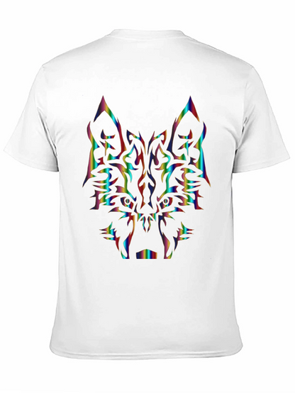 Rainbow Wolf Graphic Black T-Shirt