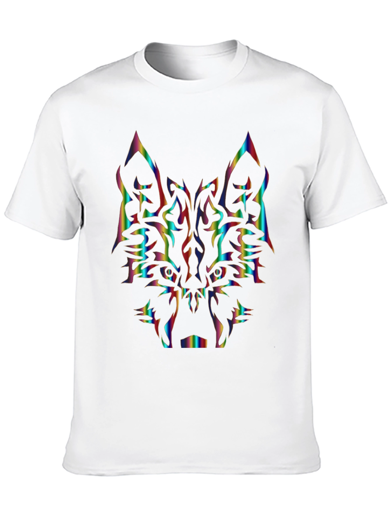 Rainbow Wolf Graphic Black T-Shirt