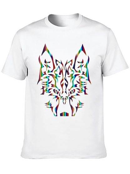 Rainbow Wolf Graphic Black T-Shirt