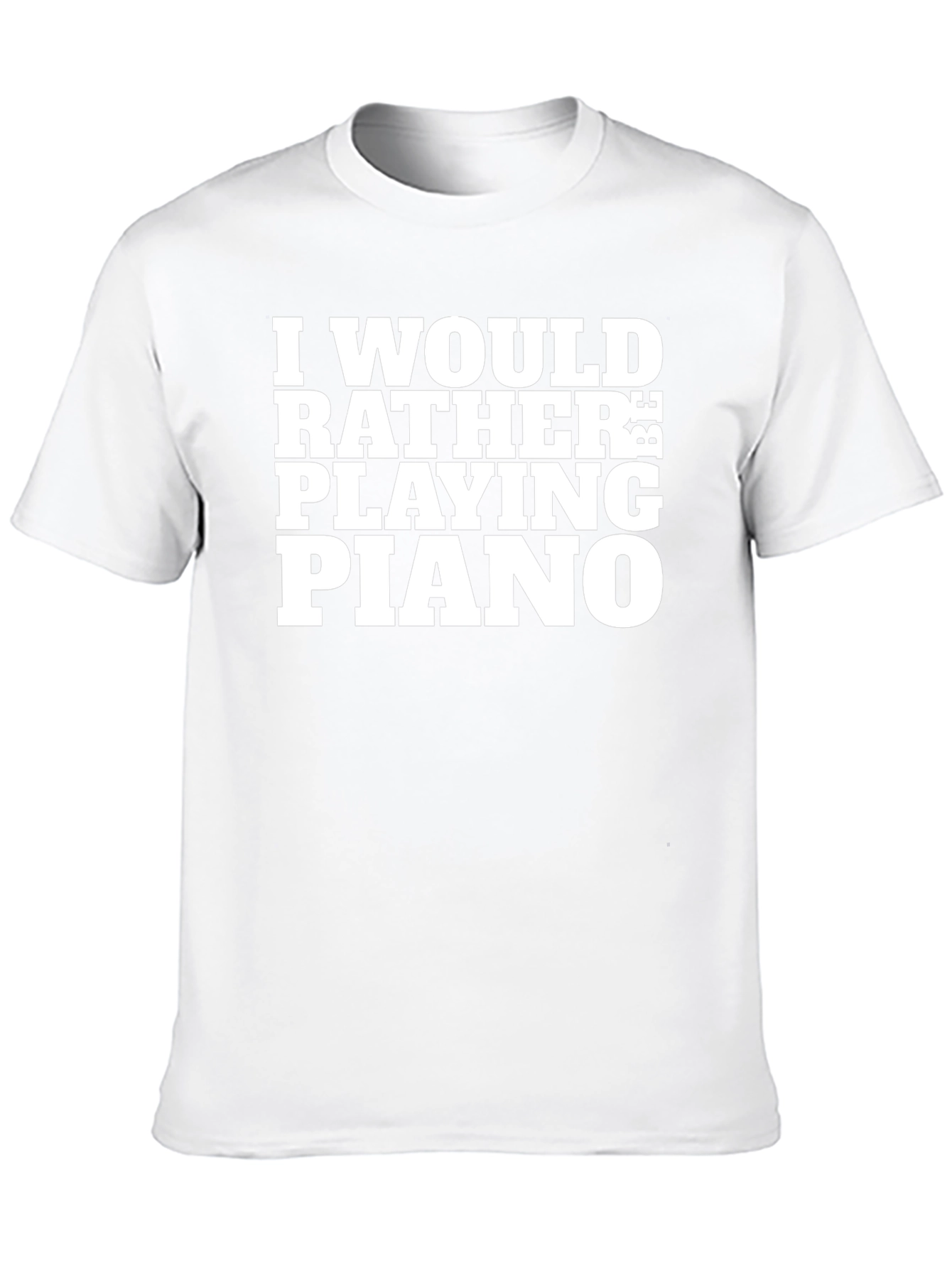 Id Rather Be Playing Piano Black T-Shirt