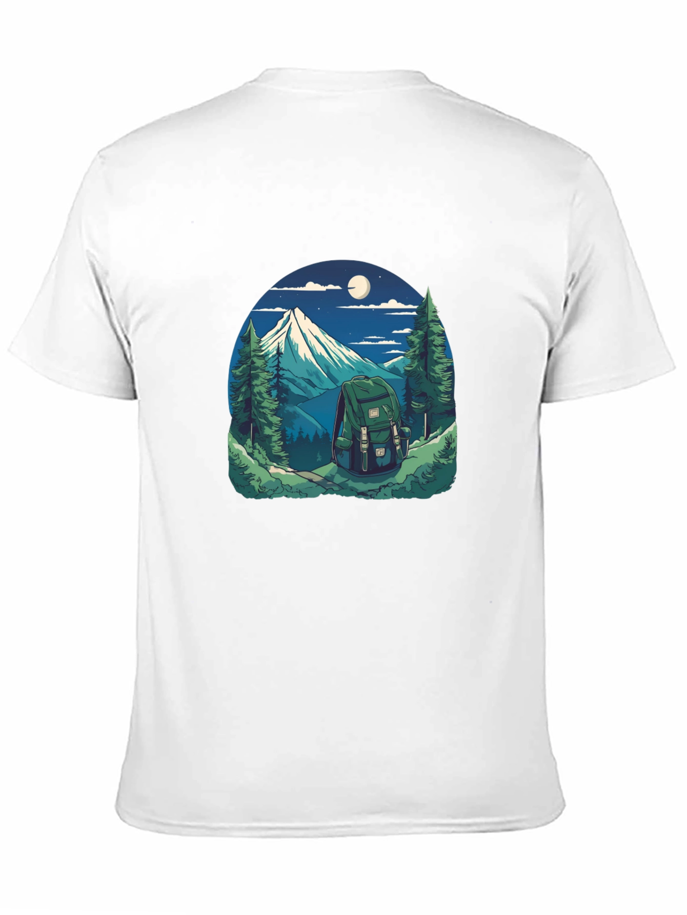 Nature Adventure Graphic Tee - Hiking Backpack Design