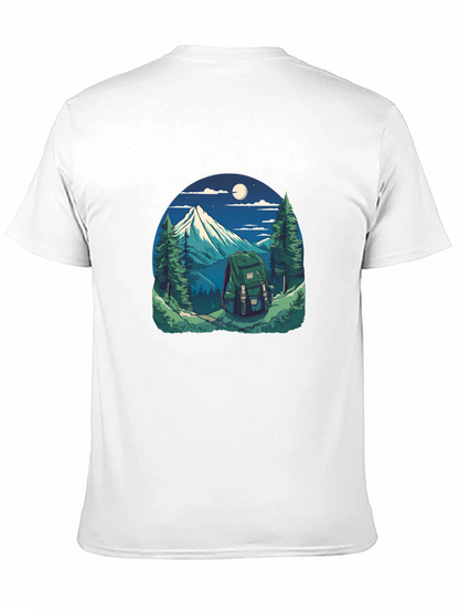 Nature Adventure Graphic Tee - Hiking Backpack Design