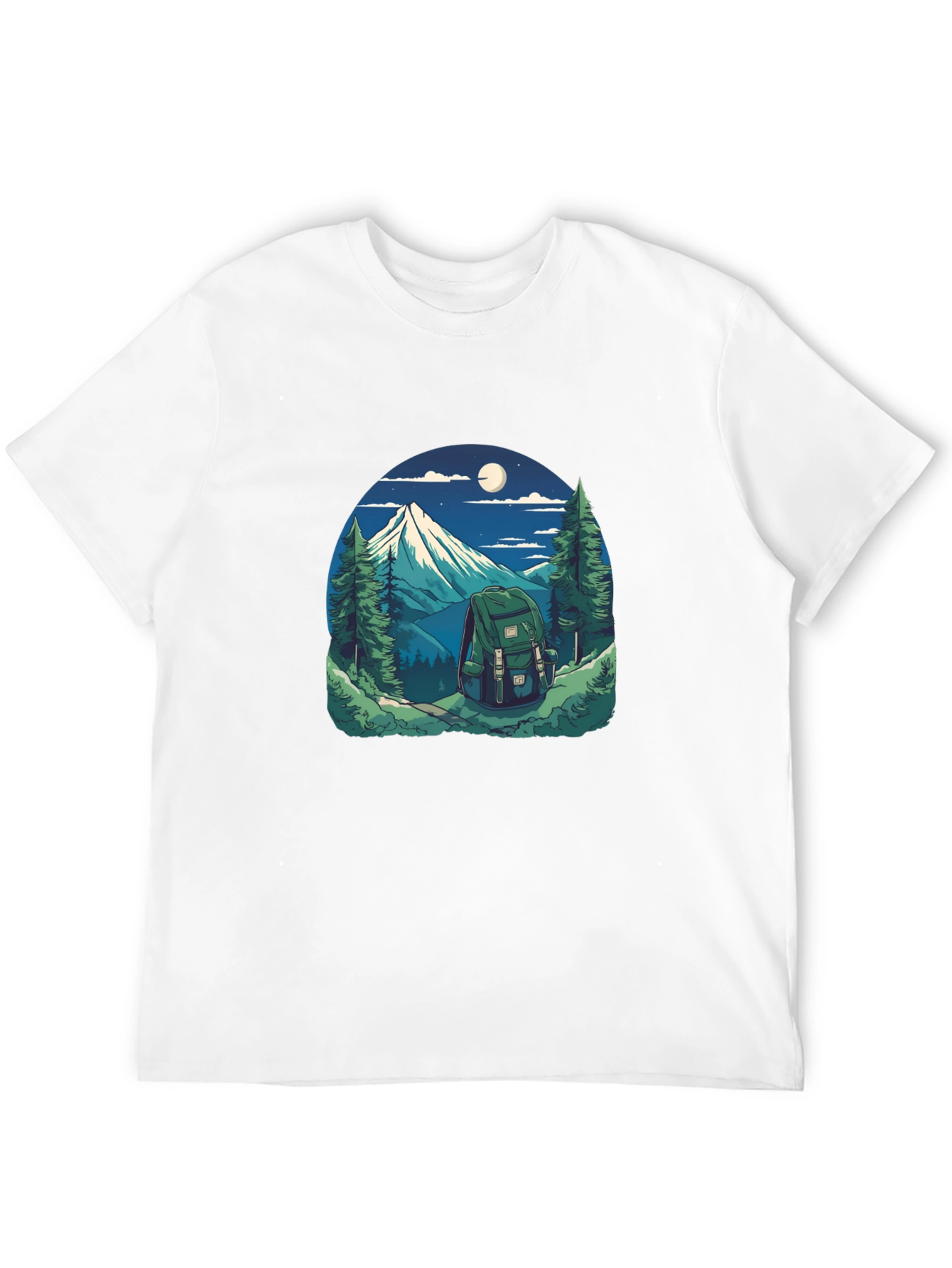 Nature Adventure Graphic Tee - Hiking Backpack Design