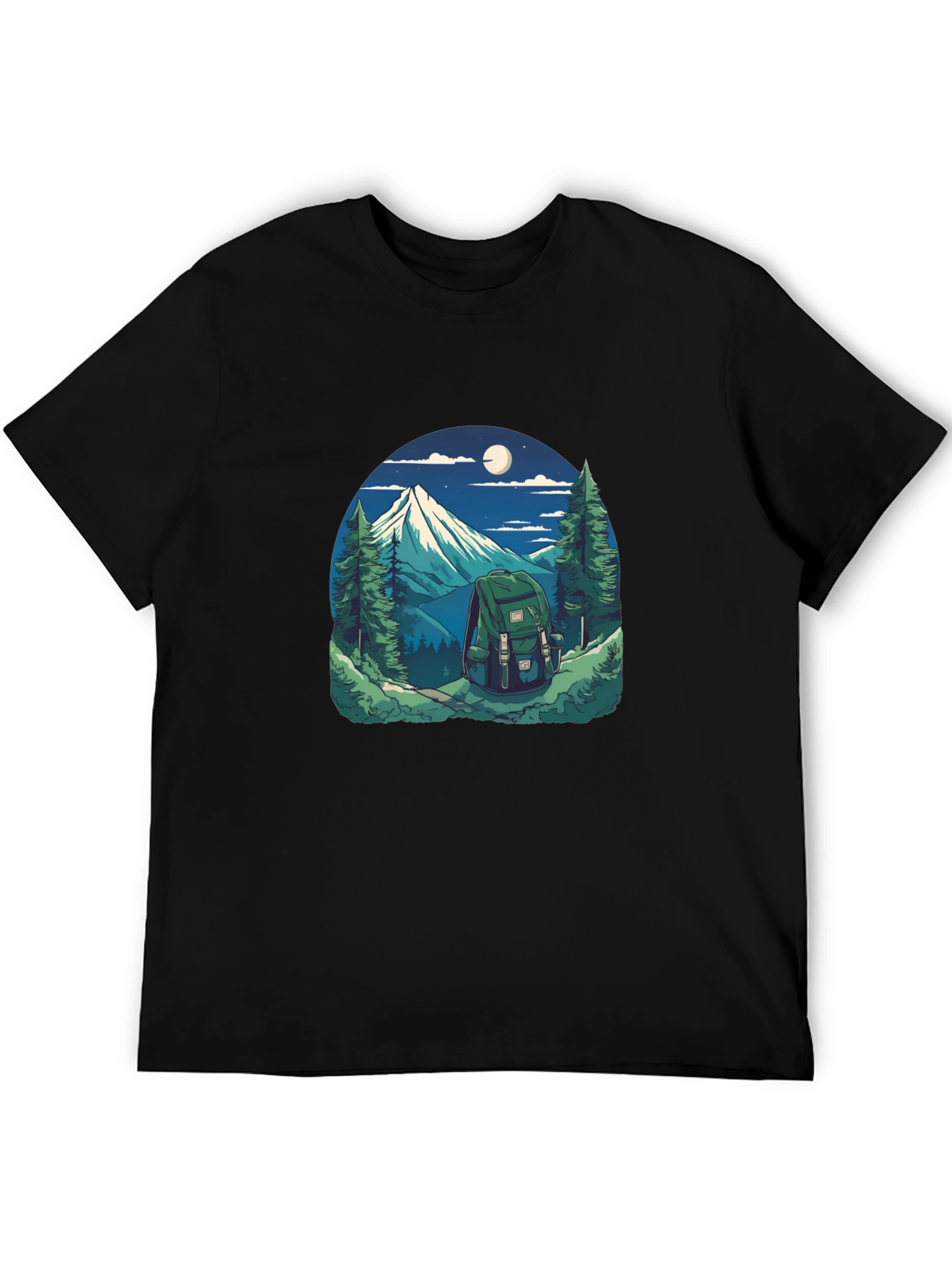 Nature Adventure Graphic Tee - Hiking Backpack Design