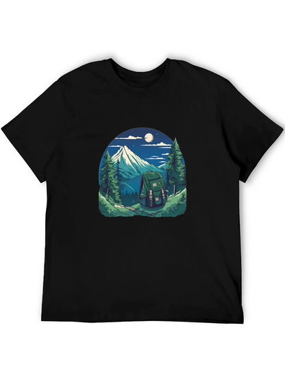 Nature Adventure Graphic Tee - Hiking Backpack Design