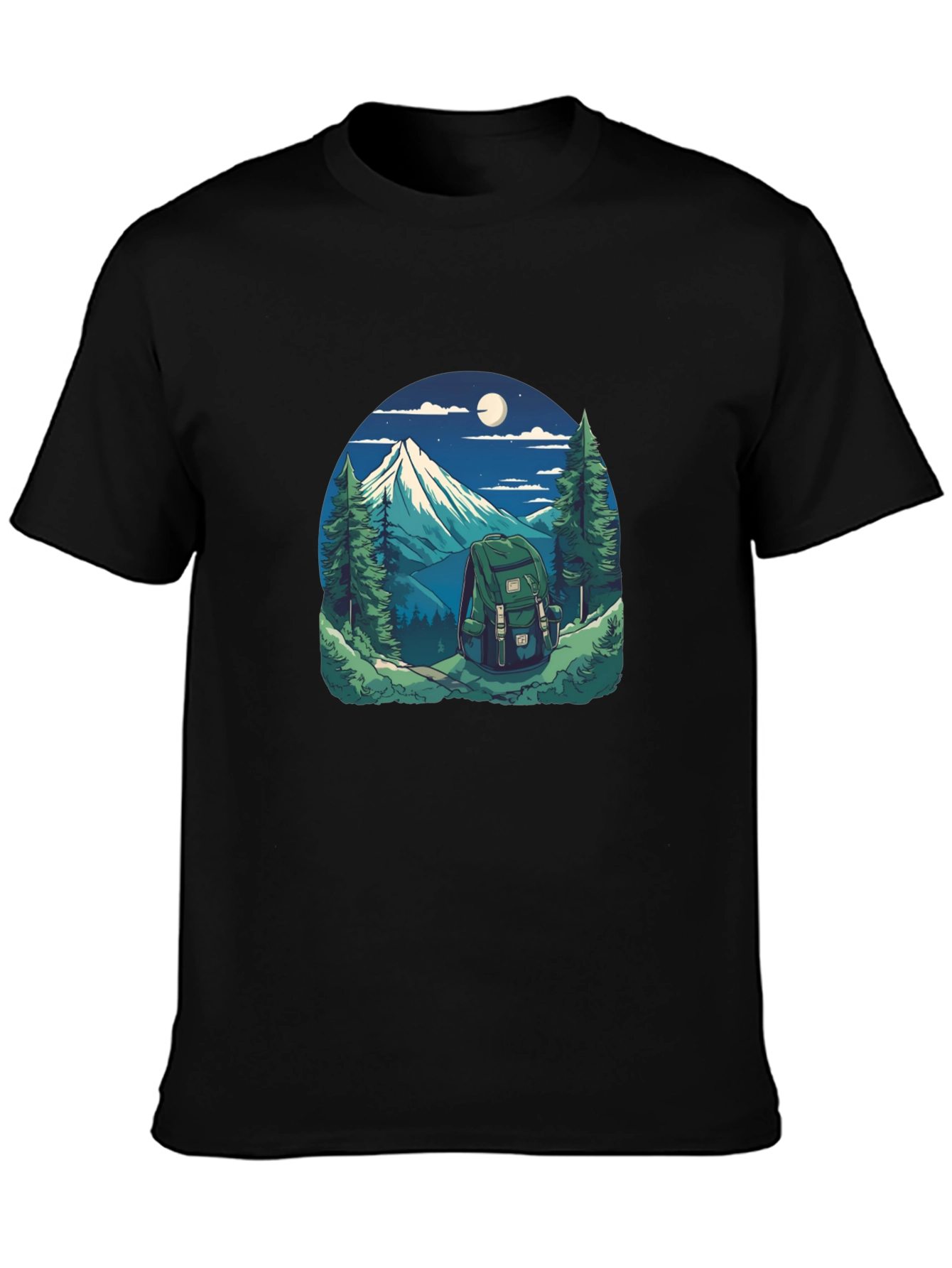 Nature Adventure Graphic Tee - Hiking Backpack Design
