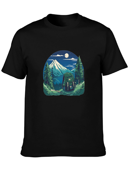 Nature Adventure Graphic Tee - Hiking Backpack Design