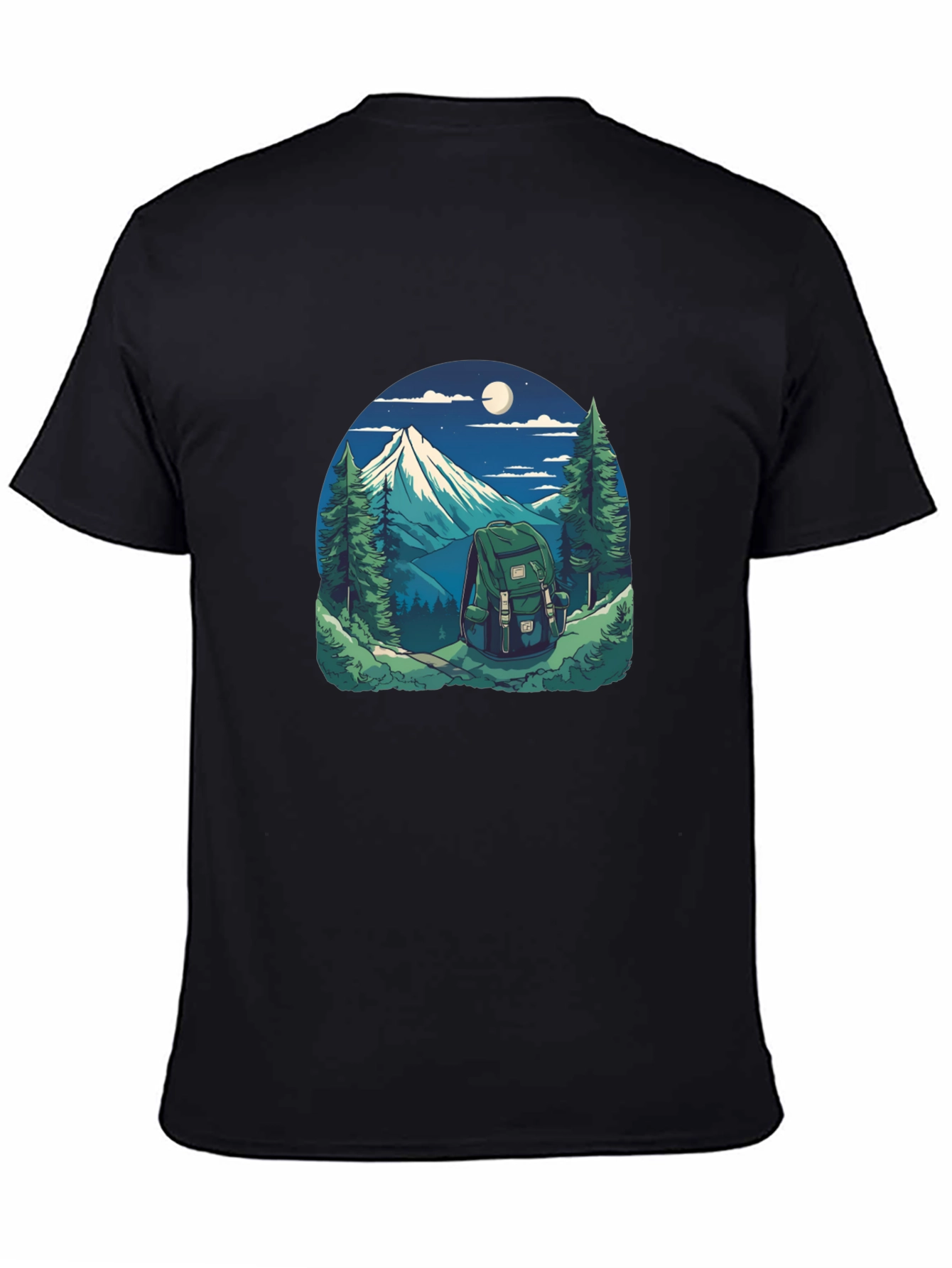 Nature Adventure Graphic Tee - Hiking Backpack Design