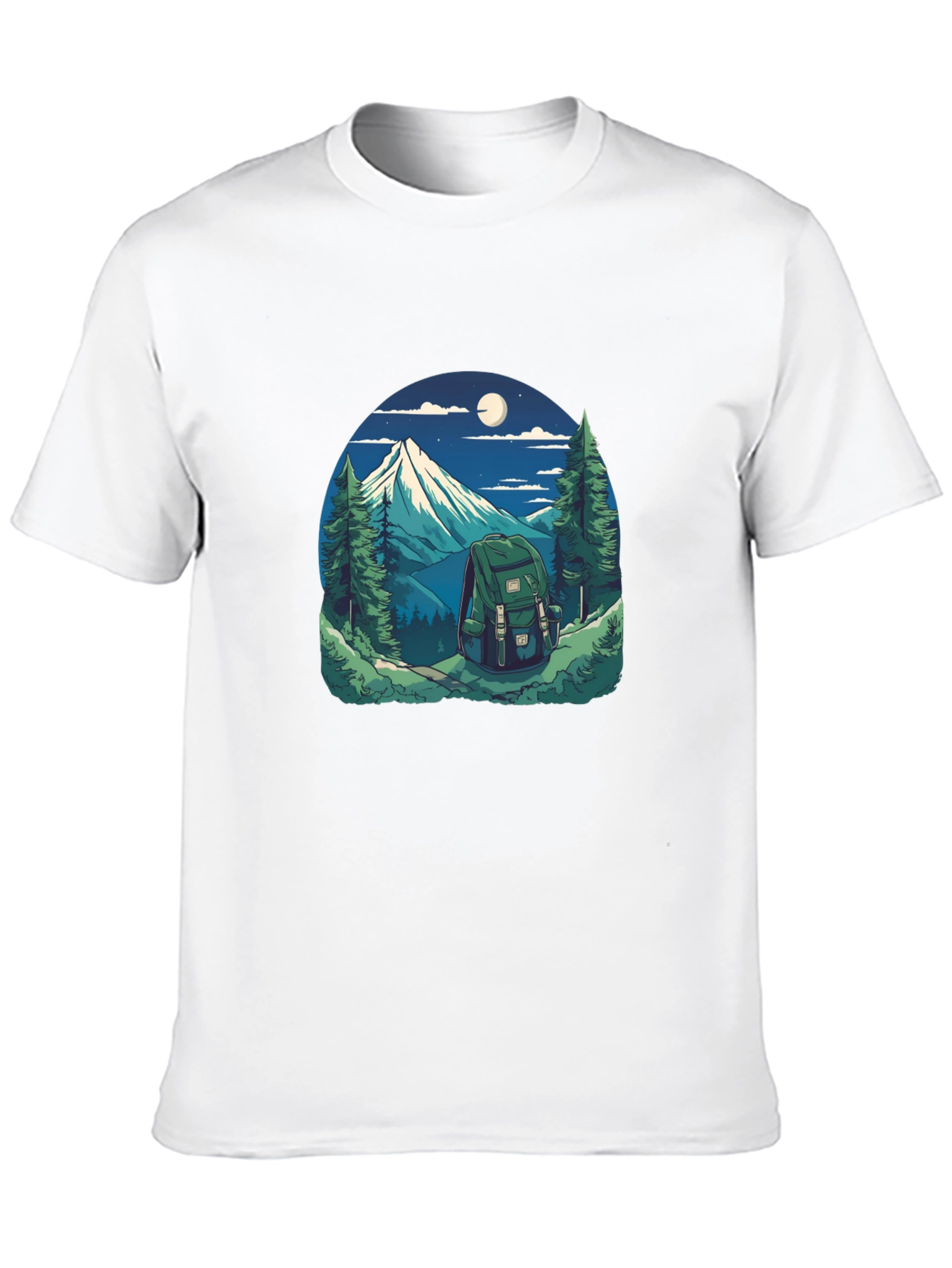 Nature Adventure Graphic Tee - Hiking Backpack Design