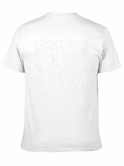 Attitude Personality Graphic Tee - Black Cotton T-Shirt