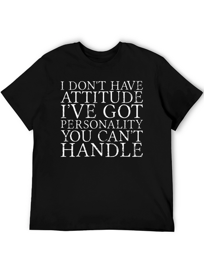 Attitude Personality Graphic Tee - Black Cotton T-Shirt