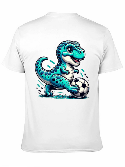 Dino Soccer T-Shirt - Cute Cartoon Dinosaur Design