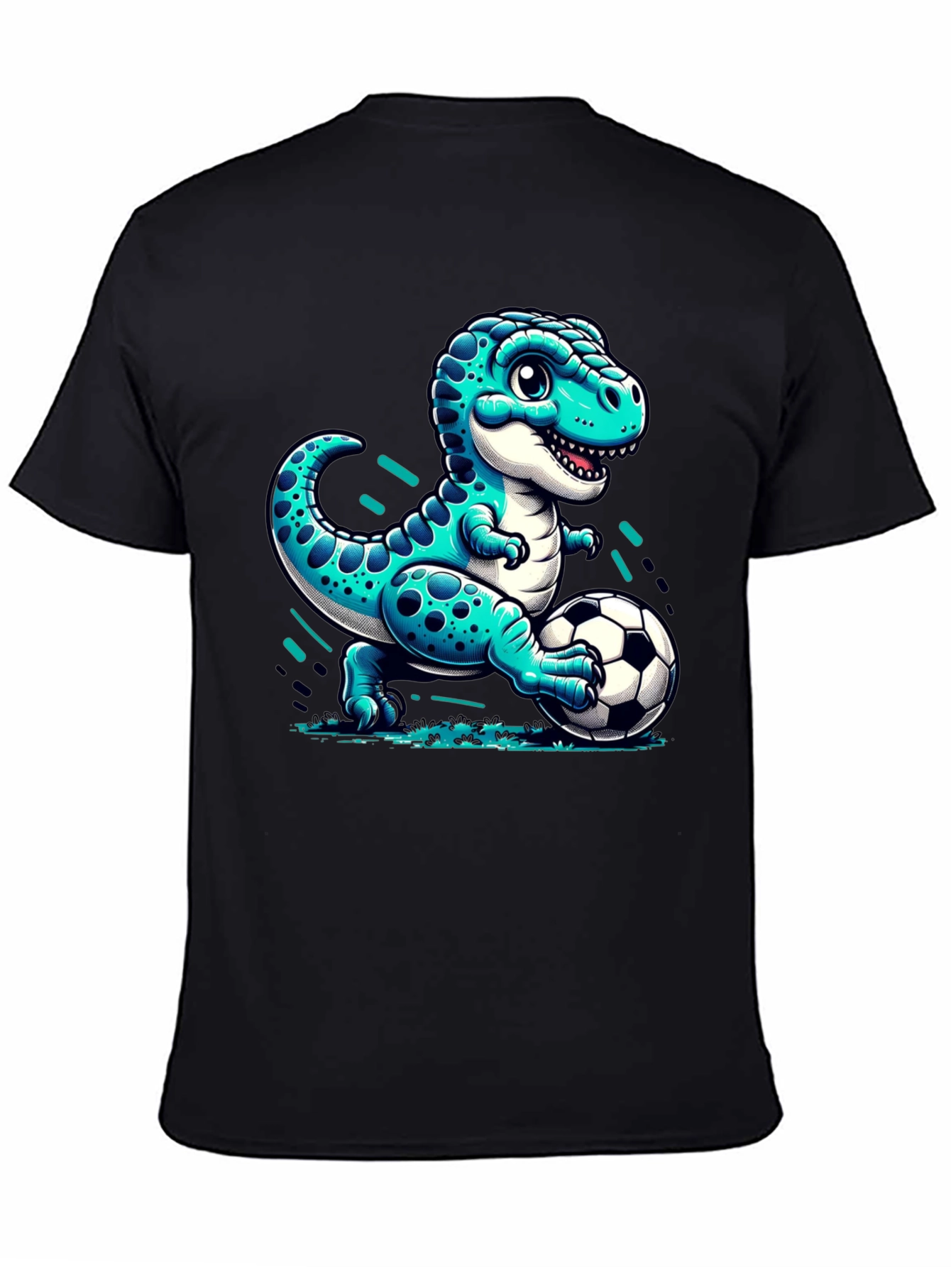 Dino Soccer T-Shirt - Cute Cartoon Dinosaur Design