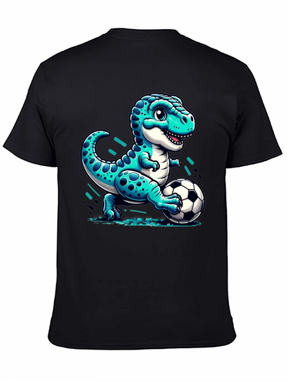 Dino Soccer T-Shirt - Cute Cartoon Dinosaur Design