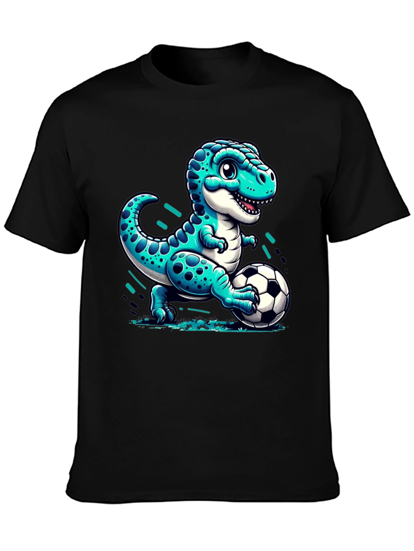 Dino Soccer T-Shirt - Cute Cartoon Dinosaur Design