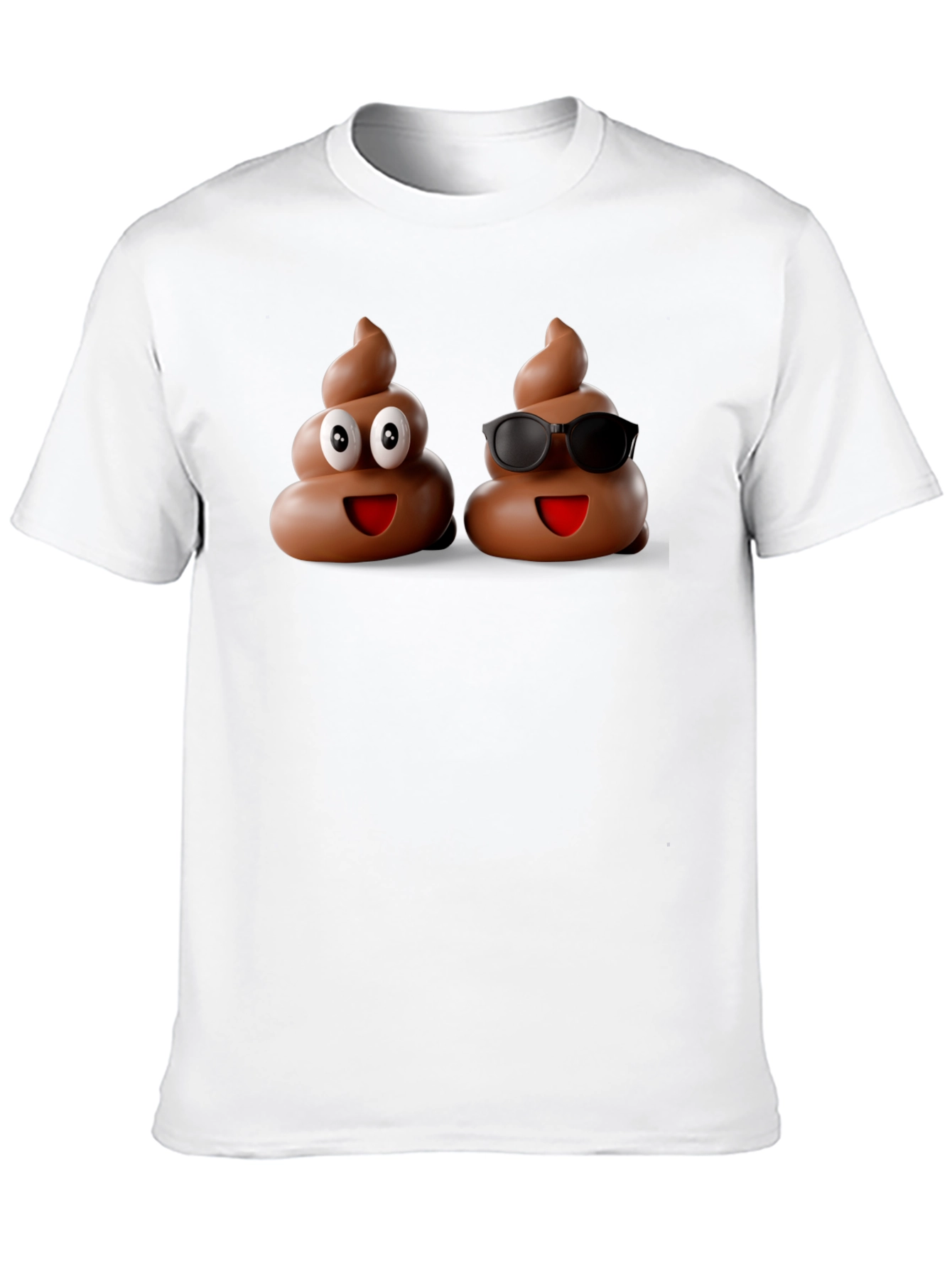 Funny Poop Emoji Graphic Black T-Shirt
