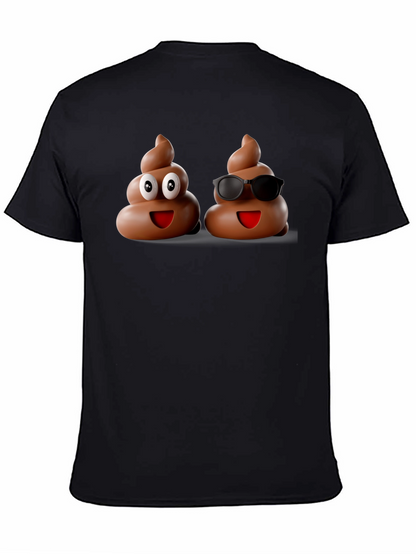 Funny Poop Emoji Graphic Black T-Shirt