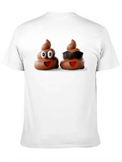 Funny Poop Emoji Graphic Black T-Shirt