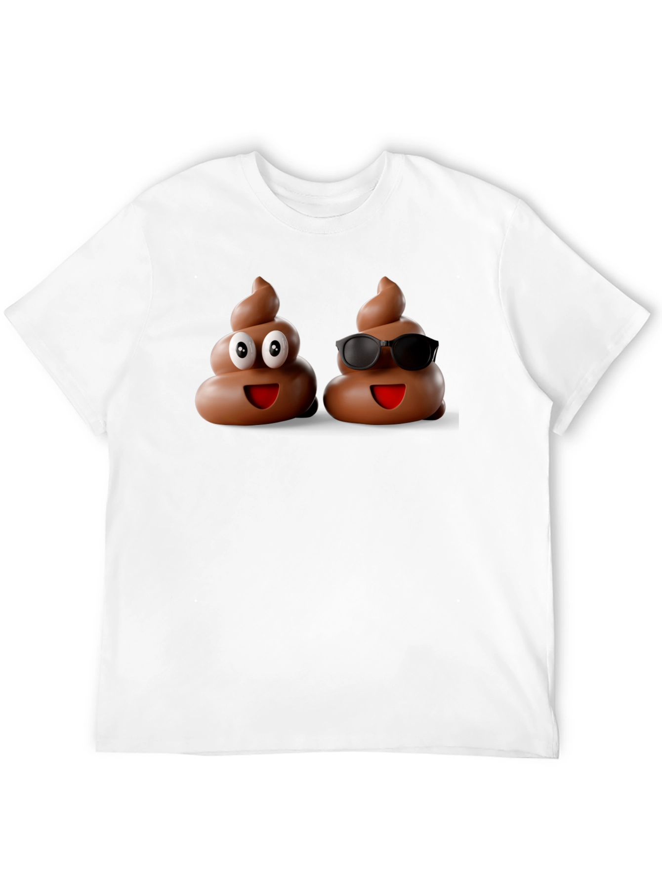 Funny Poop Emoji Graphic Black T-Shirt