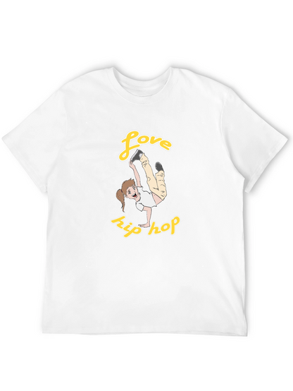 Love Hip Hop T-Shirt Black Cotton Graphic Tee Dance