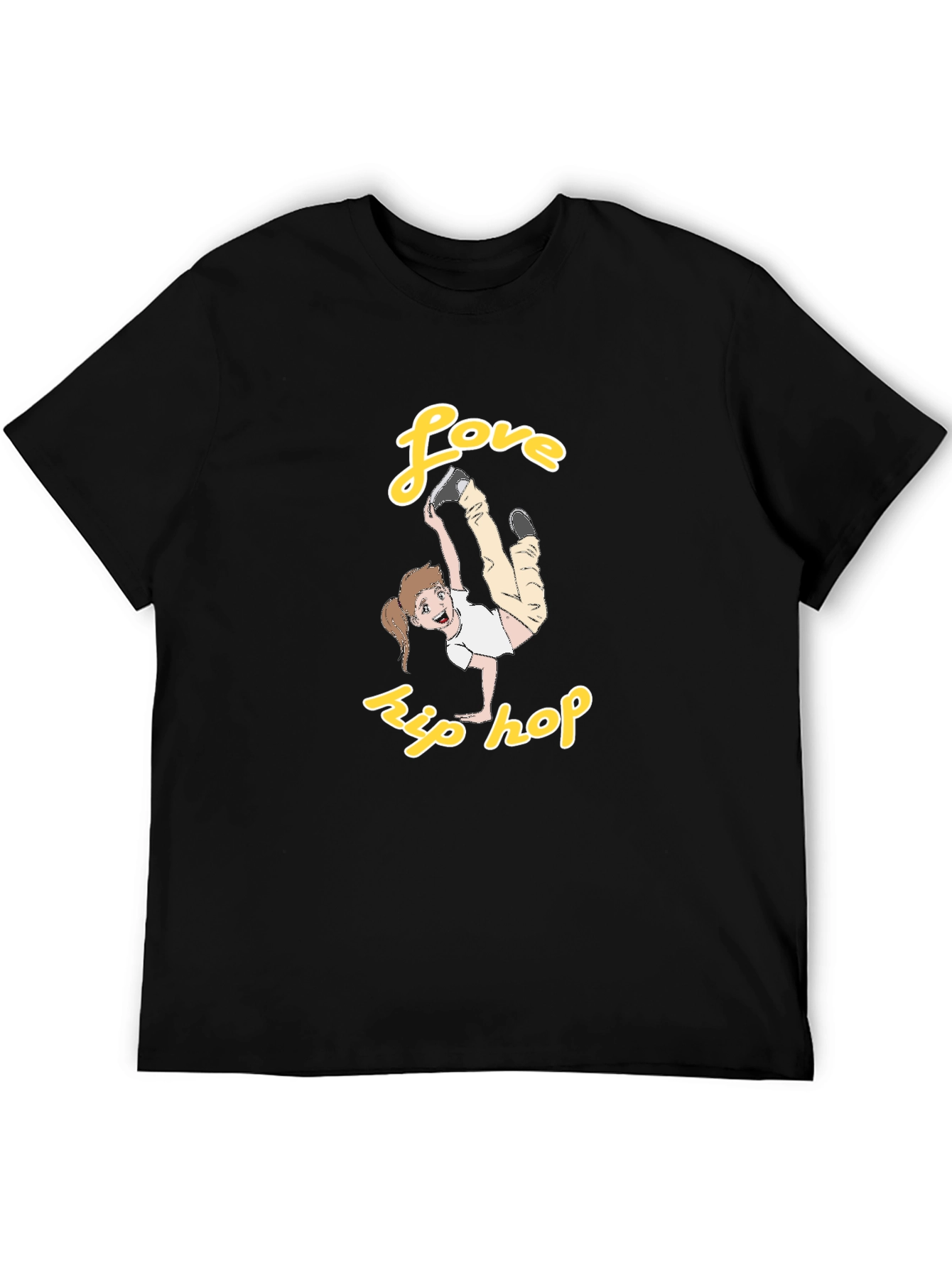 Love Hip Hop T-Shirt Black Cotton Graphic Tee Dance