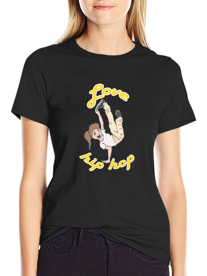 Love Hip Hop T-Shirt Black Cotton Graphic Tee Dance