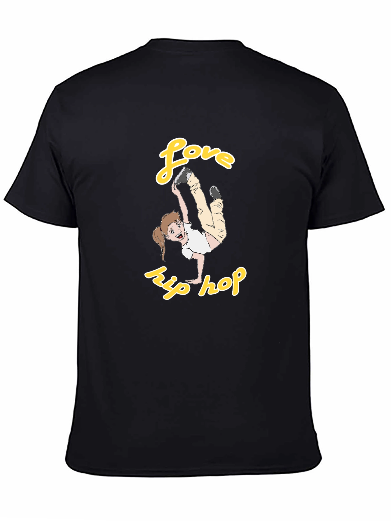 Love Hip Hop T-Shirt Black Cotton Graphic Tee Dance