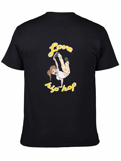 Love Hip Hop T-Shirt Black Cotton Graphic Tee Dance