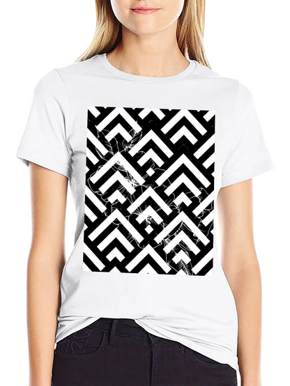 Abstract Geometric Black T-Shirt for Men