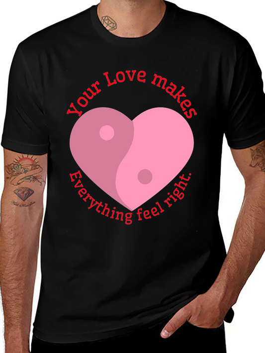 Yin Yang Heart Love T-Shirt - Feel Right
