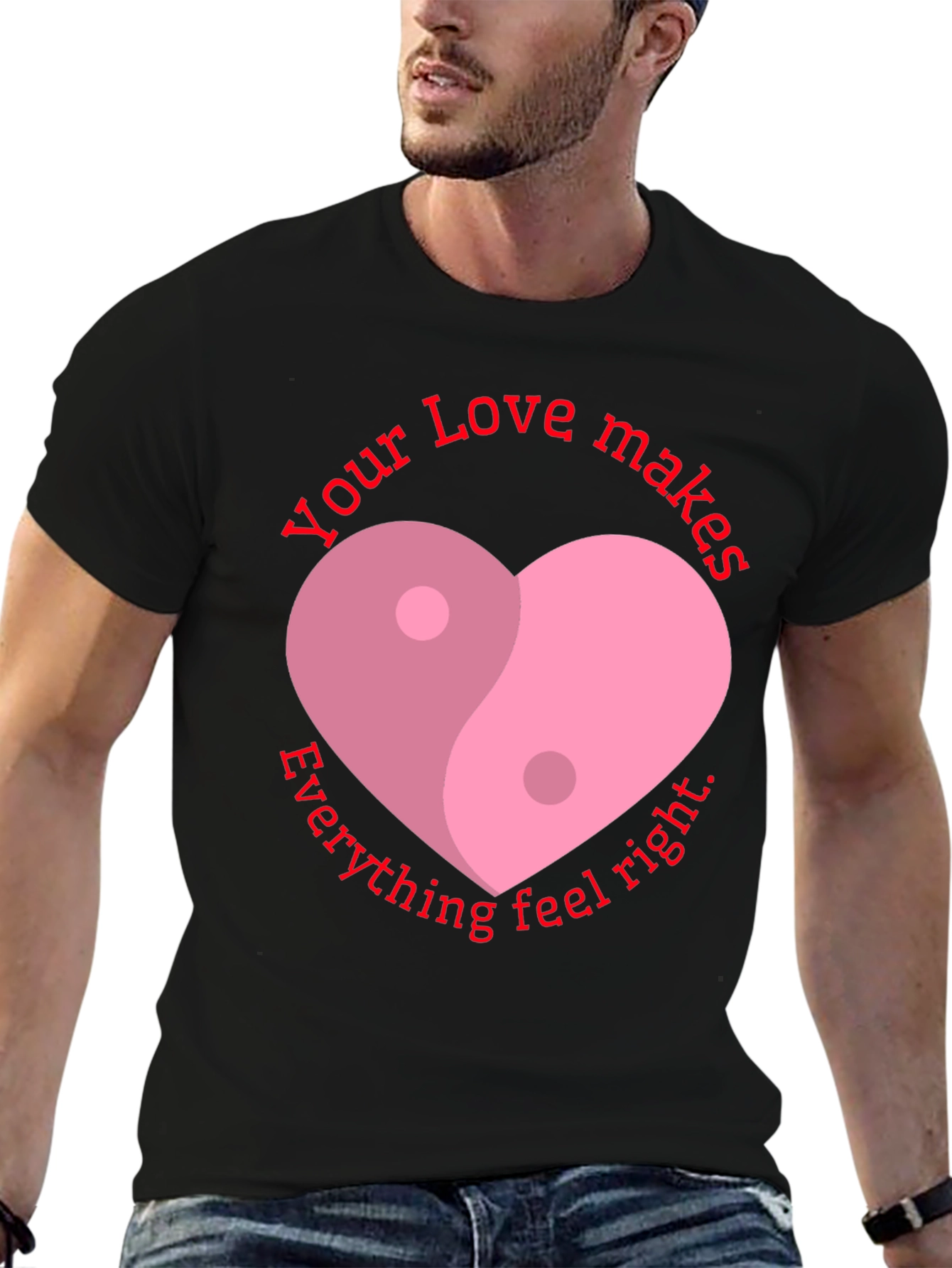 Yin Yang Heart Love T-Shirt - Feel Right