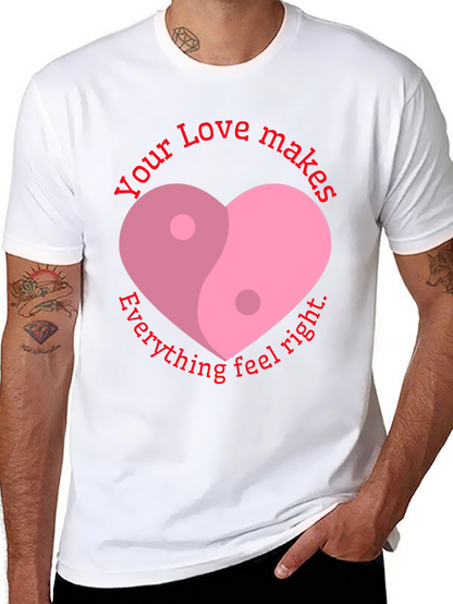 Yin Yang Heart Love T-Shirt - Feel Right