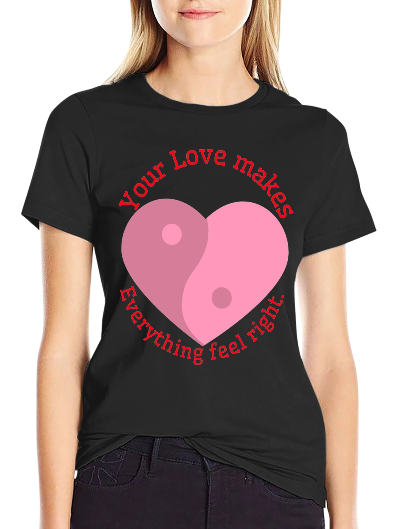 Yin Yang Heart Love T-Shirt - Feel Right