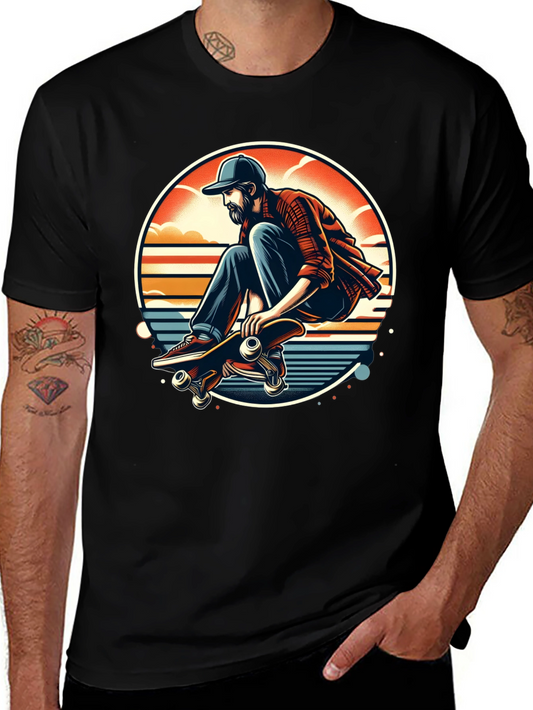 Skateboarder Graphic T-Shirt - Cool Retro Design