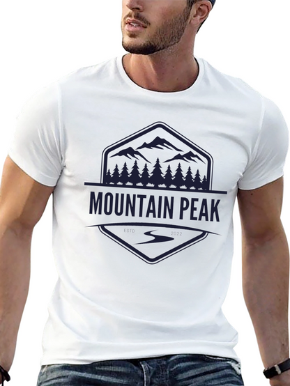 Mountain Peak Graphic Black Tee - Adventure Ready