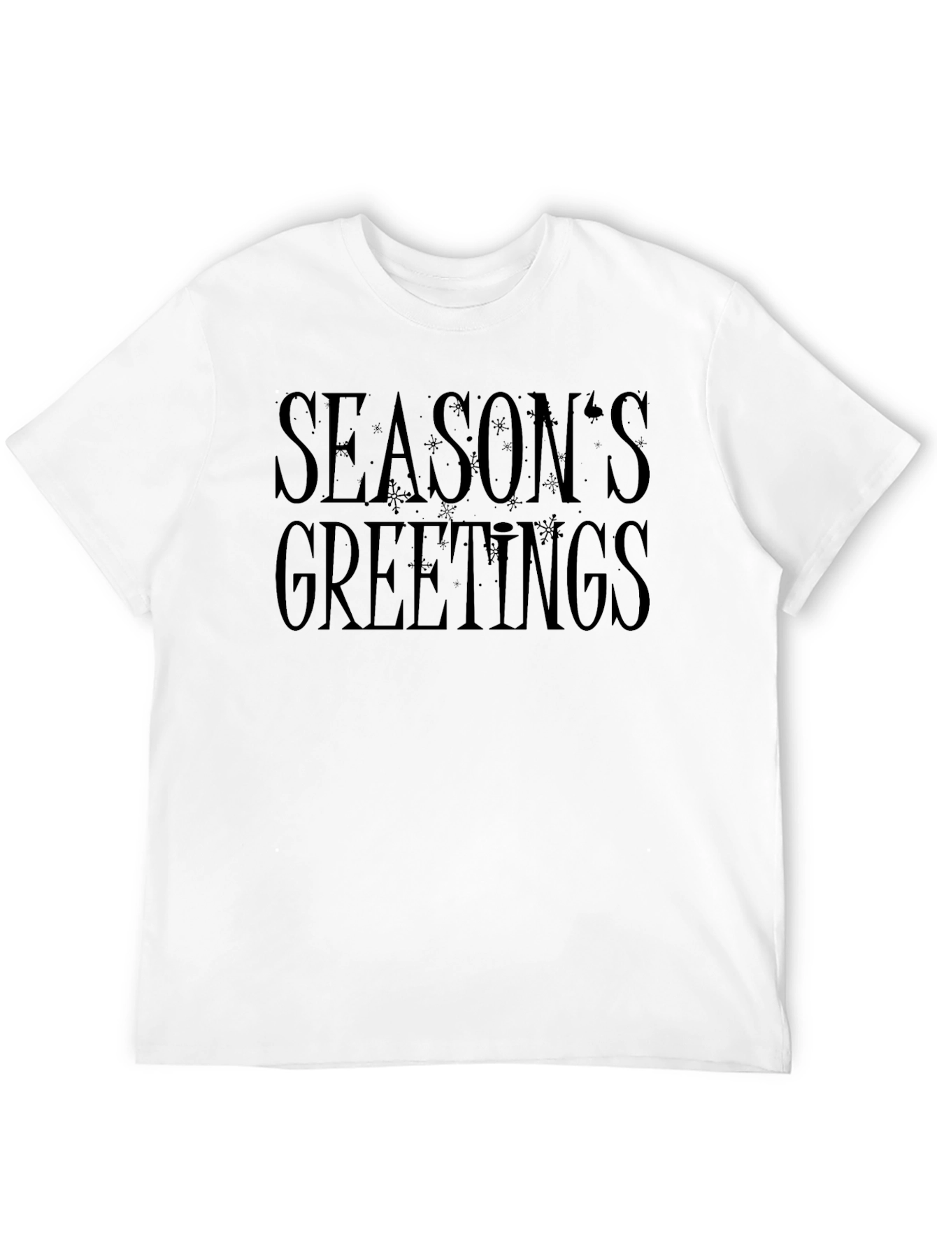 Seasons Greetings Black Graphic T-Shirt