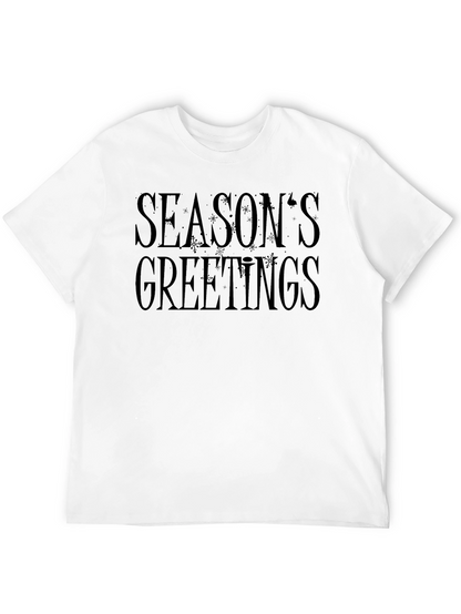 Seasons Greetings Black Graphic T-Shirt