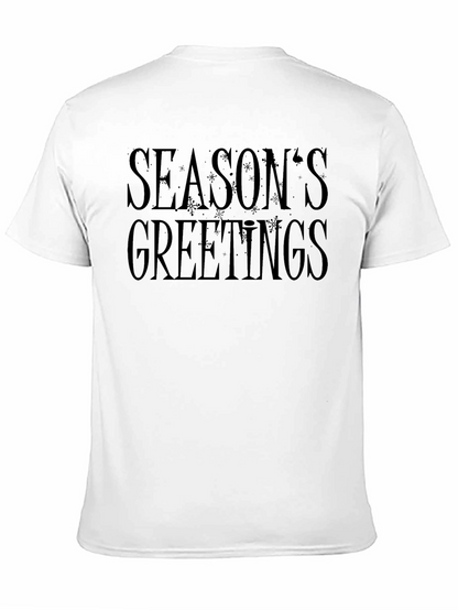 Seasons Greetings Black Graphic T-Shirt