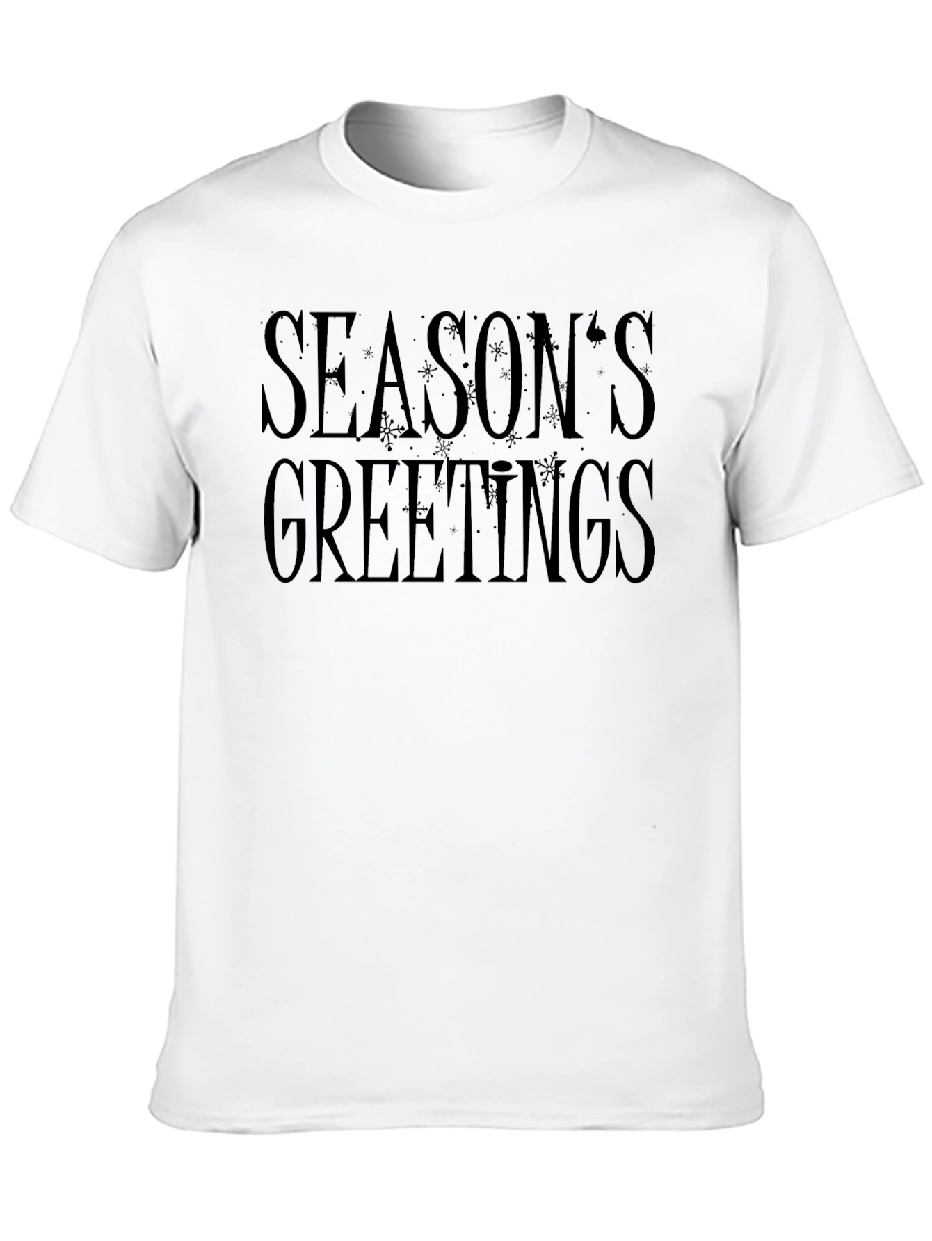 Seasons Greetings Black Graphic T-Shirt