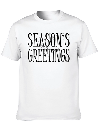 Seasons Greetings Black Graphic T-Shirt