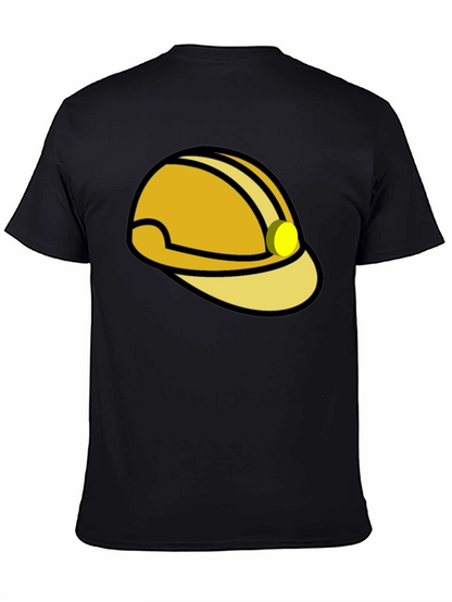 Construction Hard Hat Graphic T-Shirt - Black