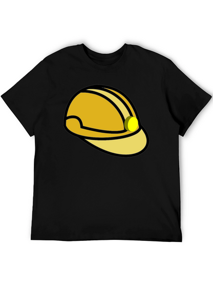 Construction Hard Hat Graphic T-Shirt - Black