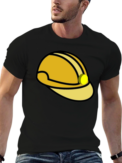 Construction Hard Hat Graphic T-Shirt - Black