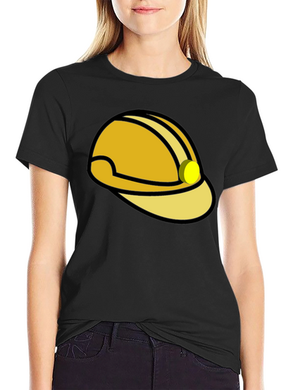Construction Hard Hat Graphic T-Shirt - Black