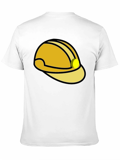 Construction Hard Hat Graphic T-Shirt - Black