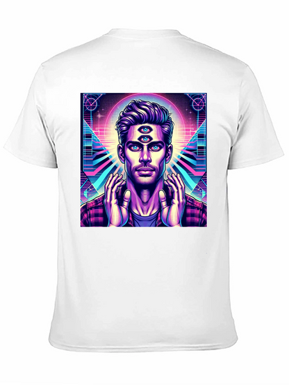 Third Eye Man Graphic Tee - Black Cotton Shirt