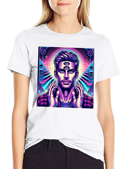Third Eye Man Graphic Tee - Black Cotton Shirt