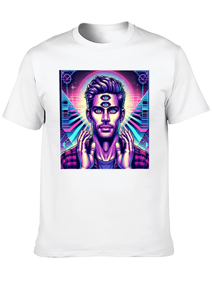 Third Eye Man Graphic Tee - Black Cotton Shirt