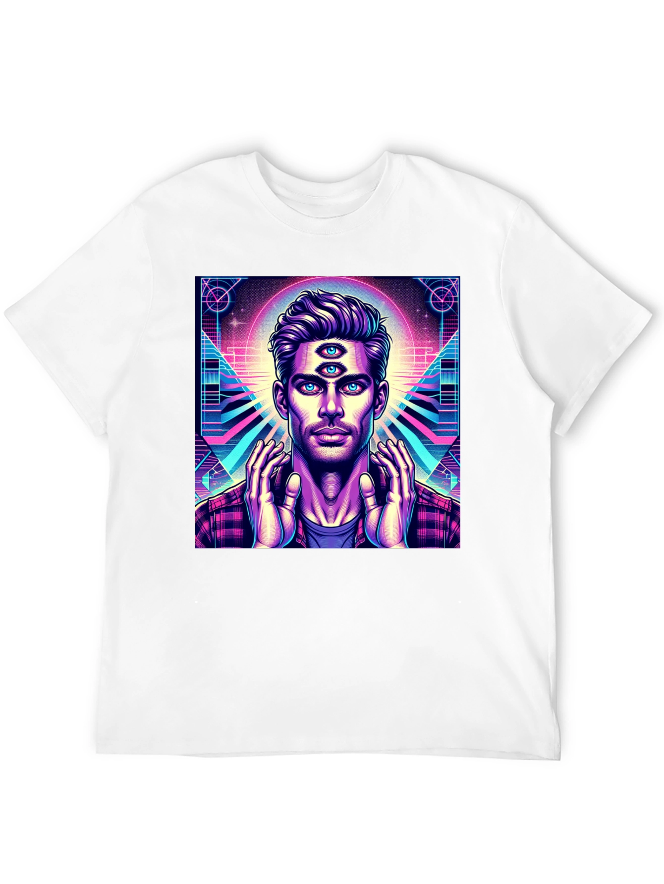 Third Eye Man Graphic Tee - Black Cotton Shirt